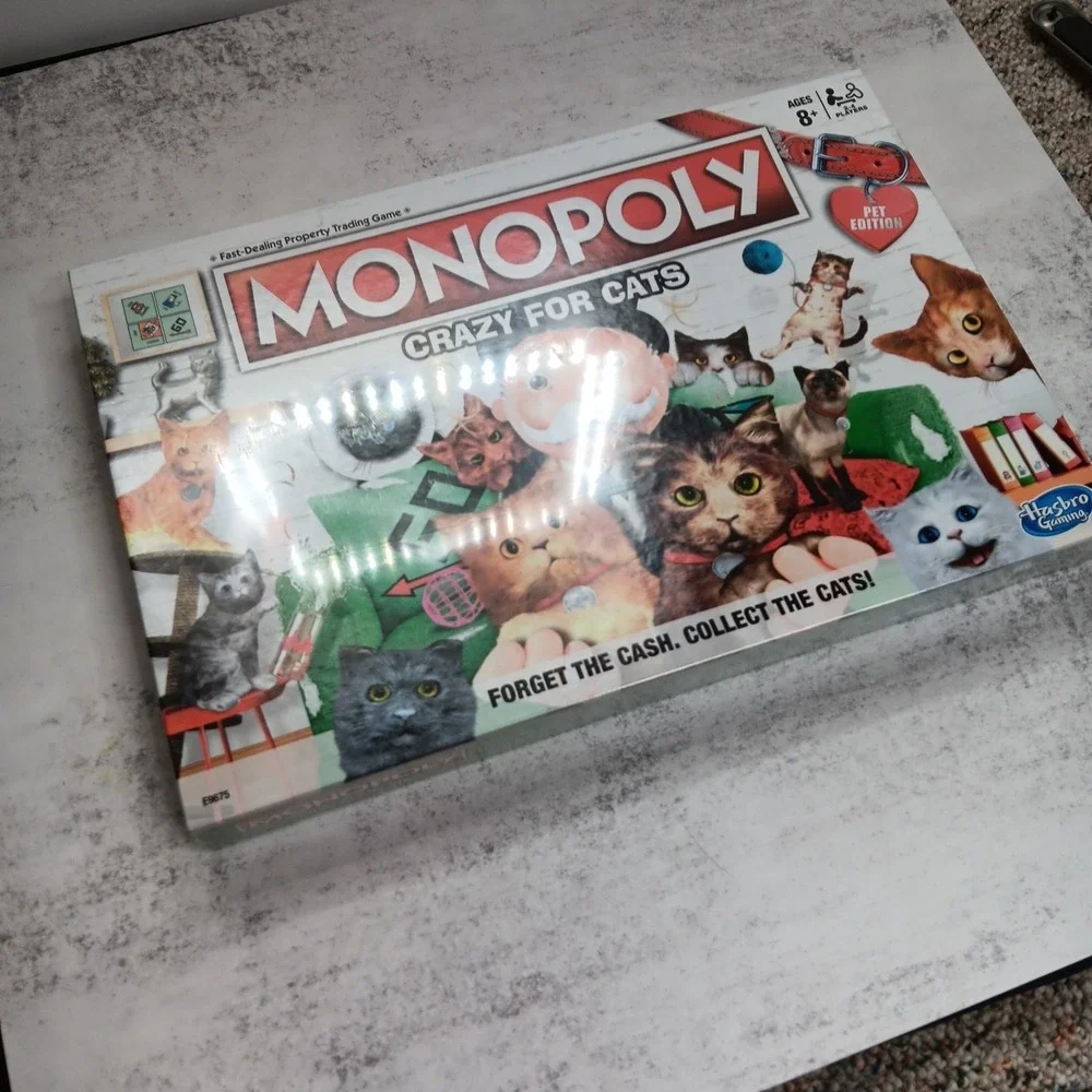 Monopoly Crazy for Cats Pet Edition Board Game Hasbro E9675 Ages 8+ New
